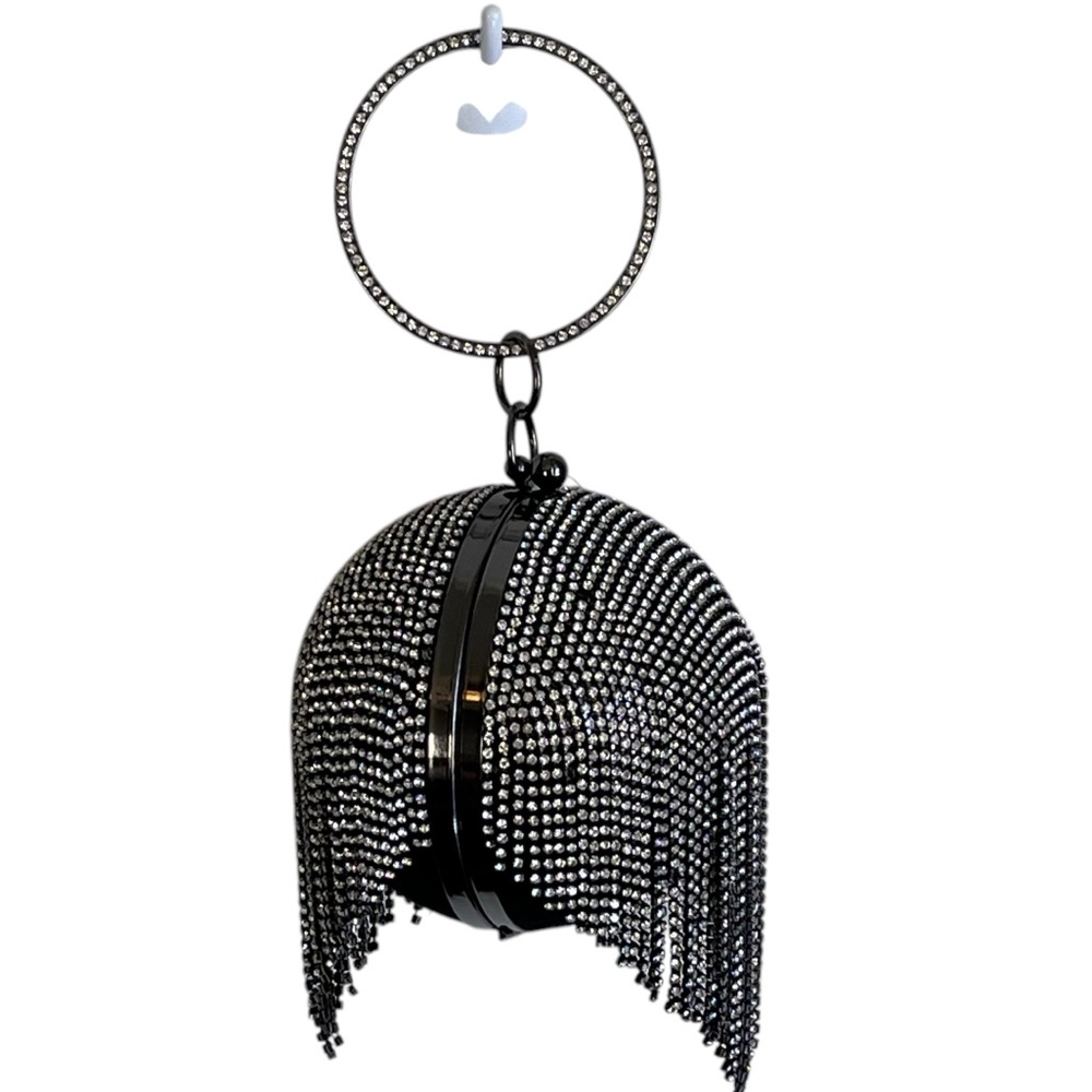 Badgley Mischka NWT with Flaws Spherical Minaudiere Sparkly Evening Clutch Bag - Picture 4 of 12